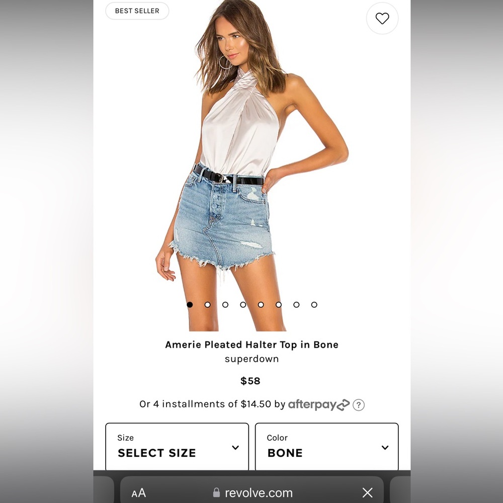 Superdown Amerie pleated halter top